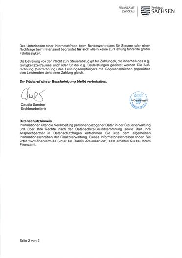 Nachweis für zertifizierte Qualität von SBK Stahlbau Kunze in Zwickau